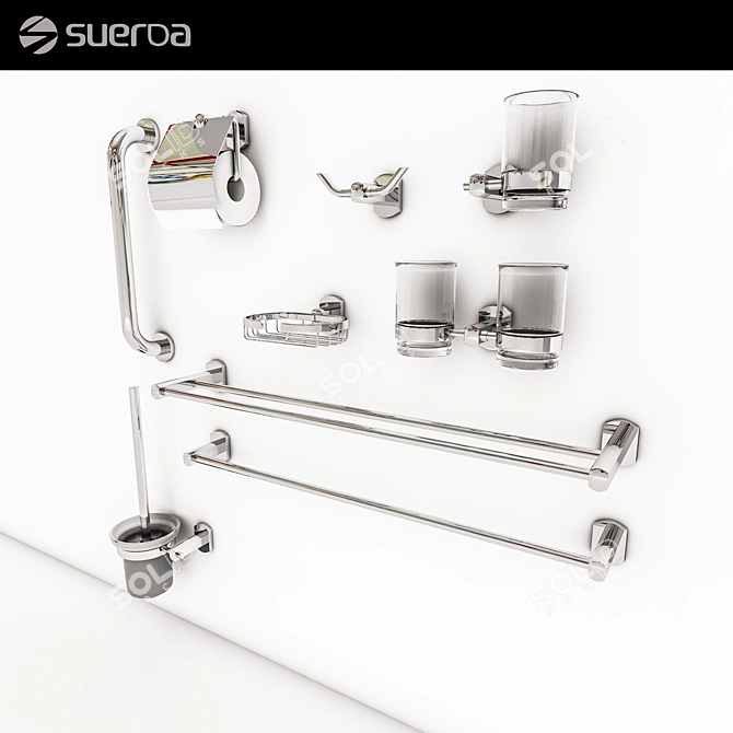 SUERDA Wet Unit Hardware: A Complete Bathroom Solution 3D model image 1