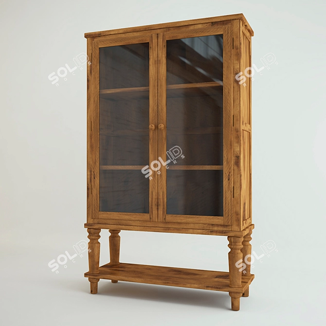 Elegant Glass Cabinet from Pottery Barn 3D model image 1