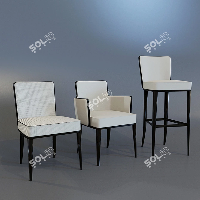 Elegant Princess Armchair by Gallinaro 3D model image 1