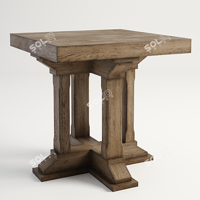 Elegant Preston Side Table | Gramercy Home 3D model image 1