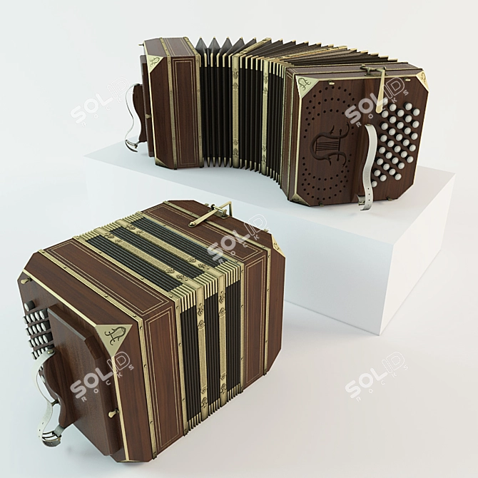 Melodic Bandoneon Accordion 3D model image 1