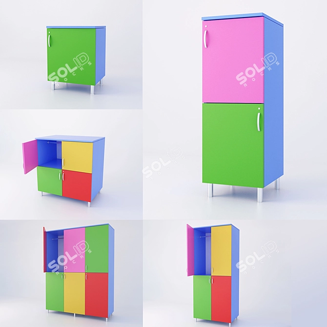 Colorful Kids Furniture 3D model image 1