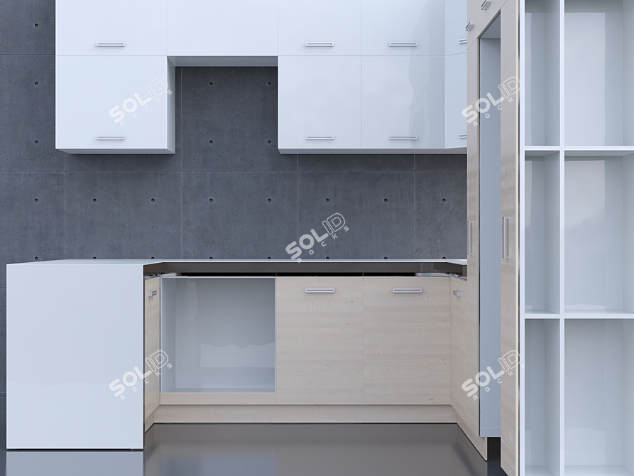 Title: Modular Kitchen Assembly Kit 3D model image 1