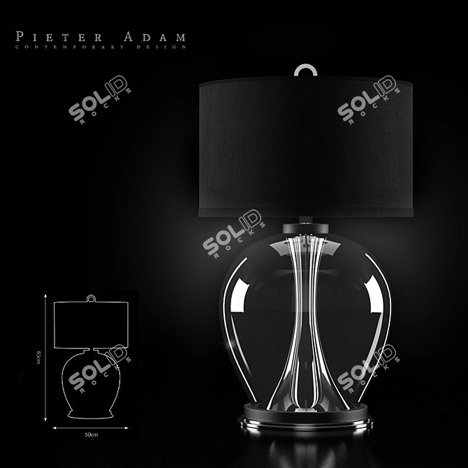 Pieter Adam Rosedale Table Lamp 3D model image 1