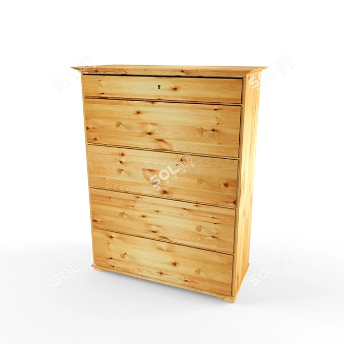 Compact 5-Drawer Locker 3D model image 1