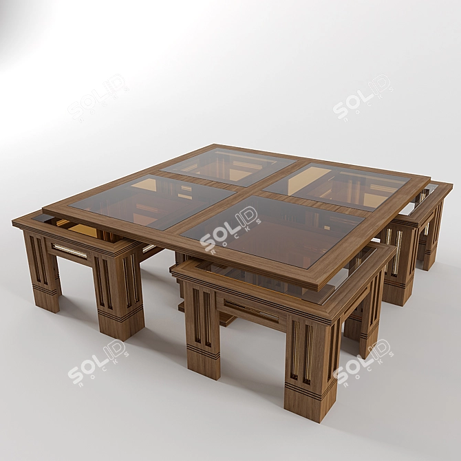 Russian-English Translation 
Title: Midpoint Coffee Table 3D model image 1