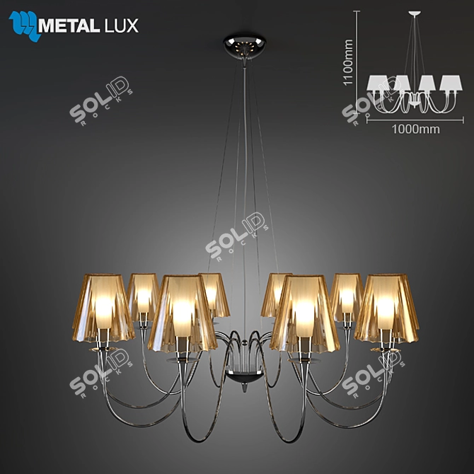 Metallux Opera Pendant: Elegant Lighting 3D model image 1