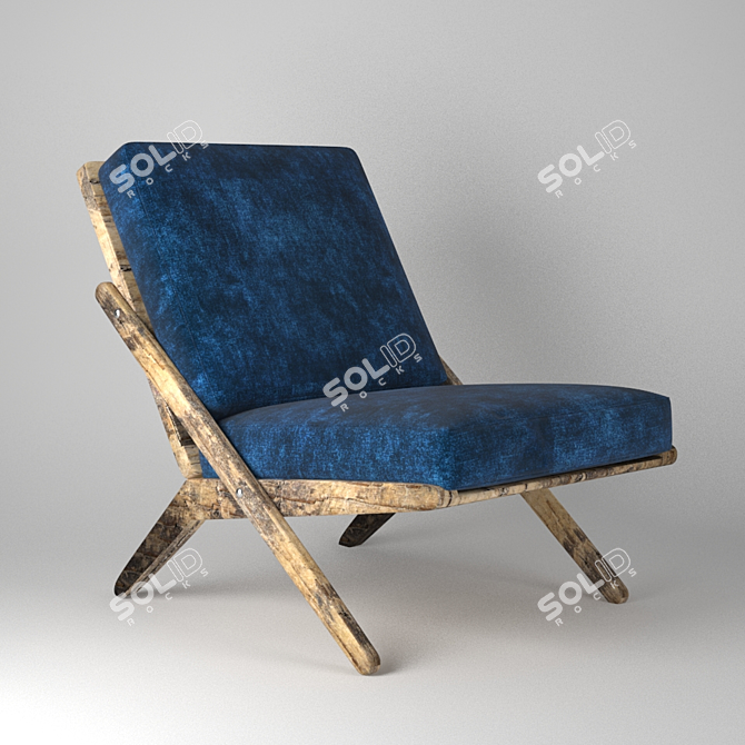 Elegant Jutex Scissor Chair 3D model image 1