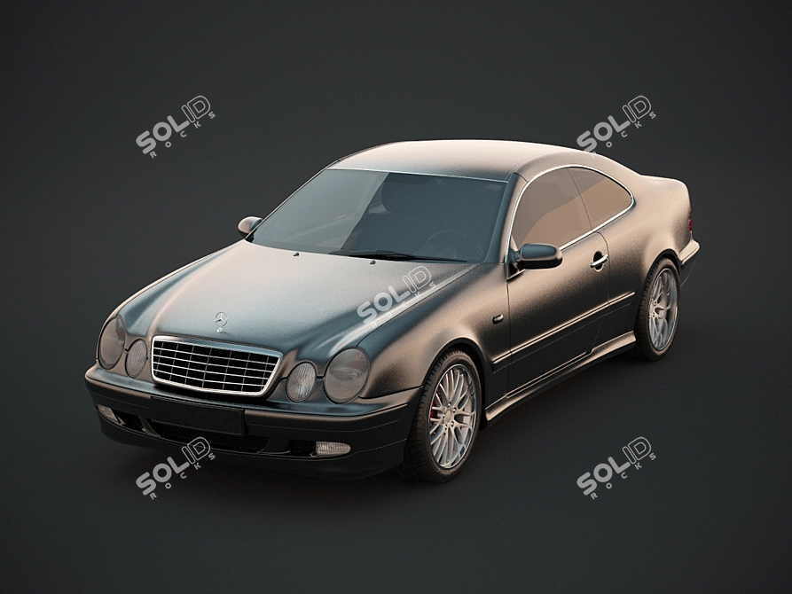 Sleek Mercedes CLK W208 Coupe 3D model image 1