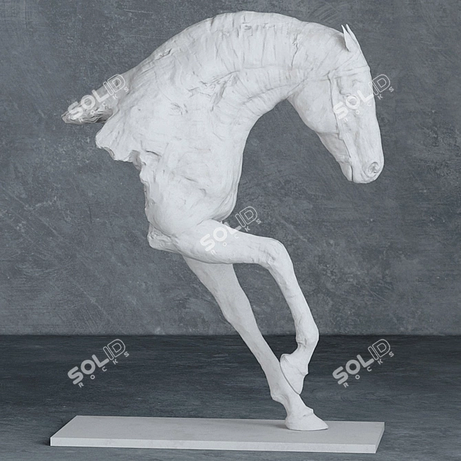 Sleek 3D Horse Sculpture 3D model image 1