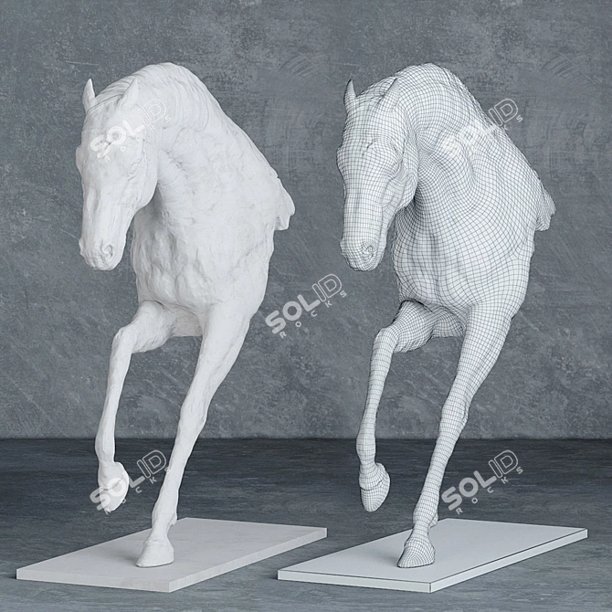 Sleek 3D Horse Sculpture 3D model image 2