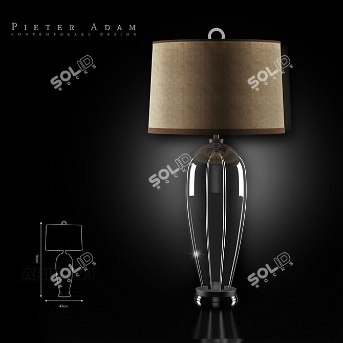 Modern Rosedale PA 823: Metal and Glass Table Lamp 3D model image 1