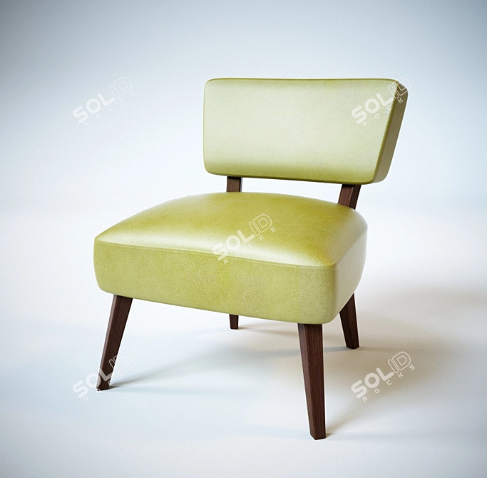 Green Leather Chair: Luxurious & Stylish Seating 3D model image 1