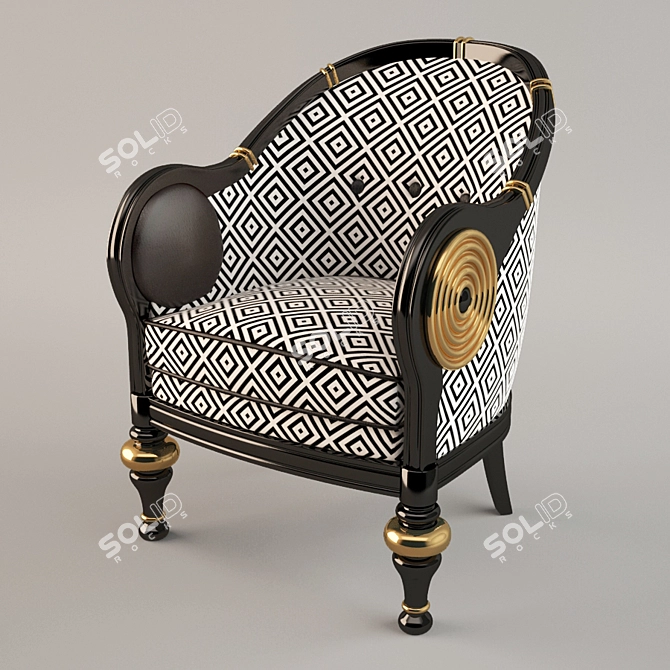 Glamorous Neoclassical Sillon Chair 3D model image 1