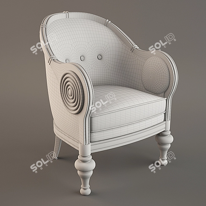 Glamorous Neoclassical Sillon Chair 3D model image 2