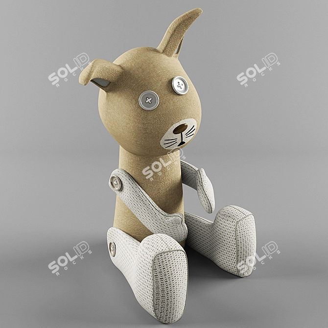 Fluffy Kitty Plush Toy 3D model image 1