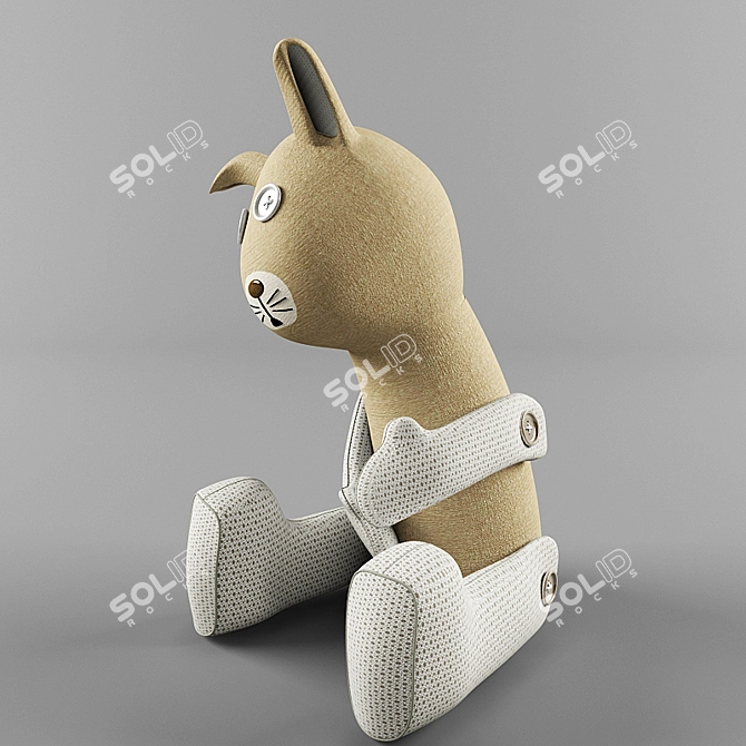 Fluffy Kitty Plush Toy 3D model image 2