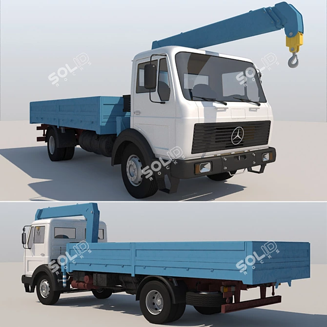 Mercedes Truck Crane: Precision and Power 3D model image 1