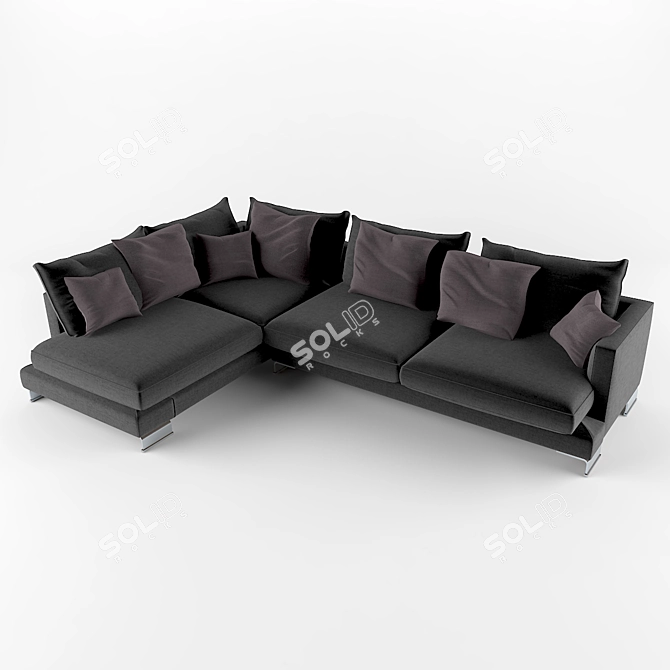 Modern L-Shaped Sofa 3D model image 2