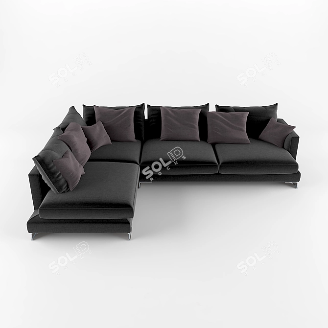 Modern L-Shaped Sofa 3D model image 3