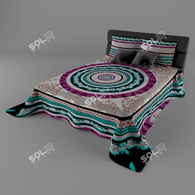 Sleek Linen Bed: Modern & Chic 3D model image 1