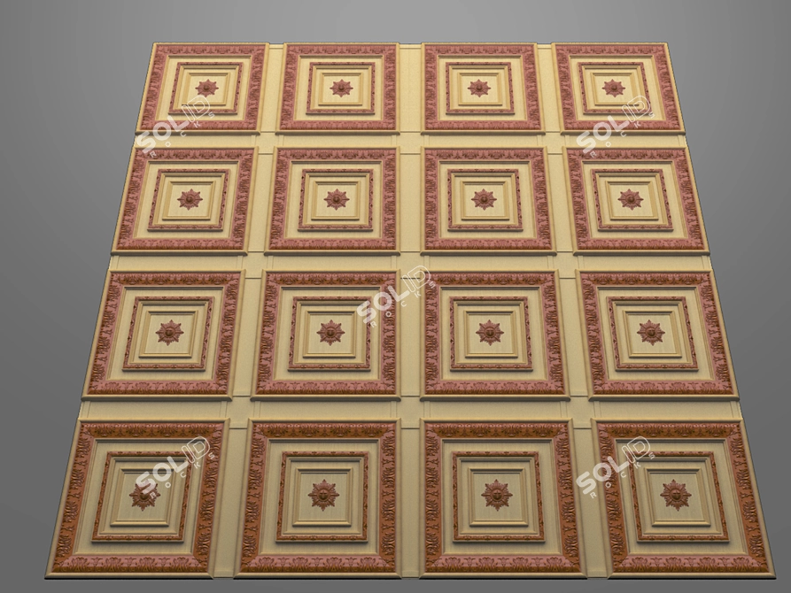 Customizable Benoit Ceiling: 600x600 Cell Size 3D model image 3