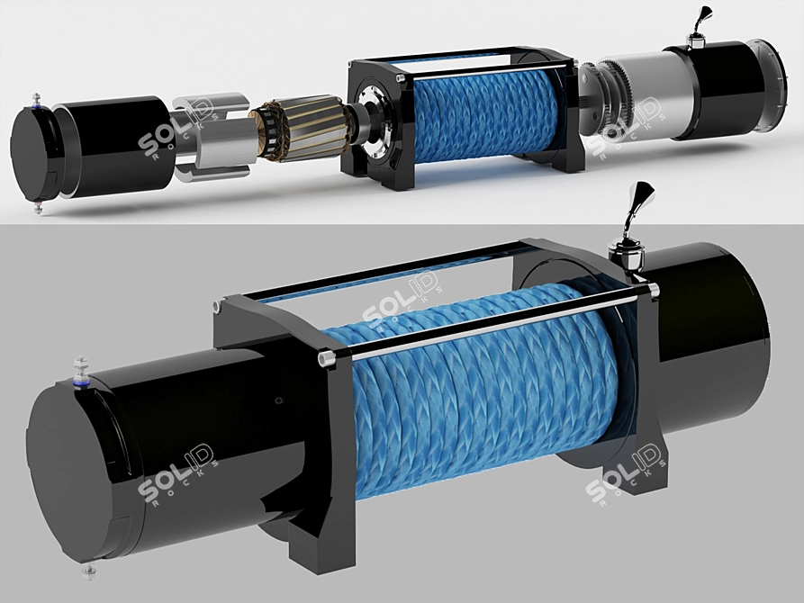 Internal Mechanism Winch 3D model image 1