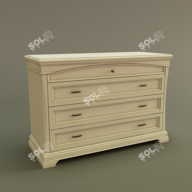 Italian Venier Aurora avorio Dresser 3D model image 1