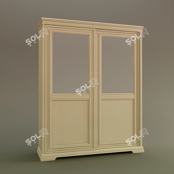 Venier Aurora: Italian Ivory Wardrobe 3D model image 1