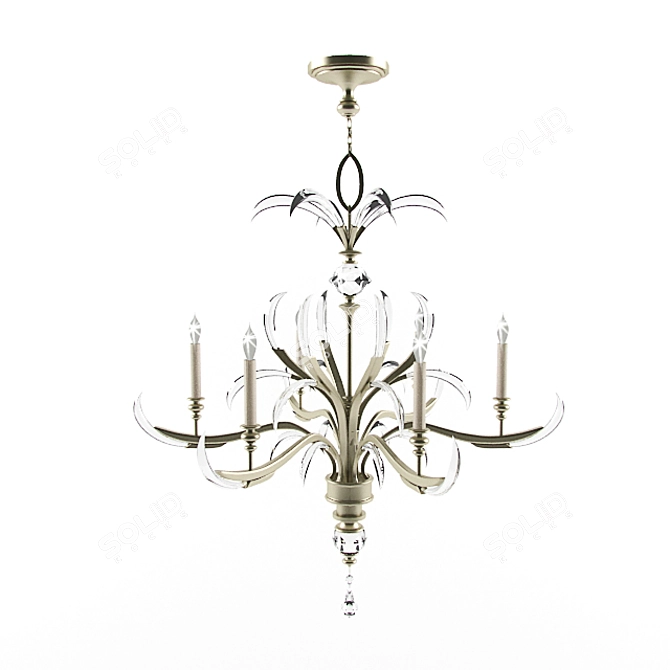 Elegant Silver/Gold Art Lamps 3D model image 1