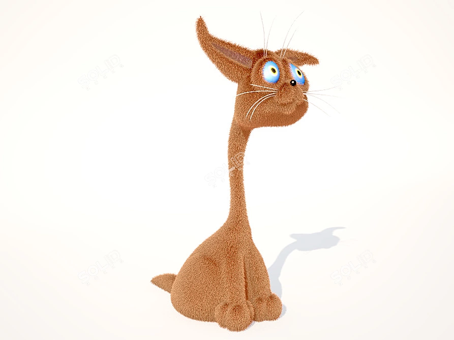 Soft Plush Kitty Toy 3D model image 1