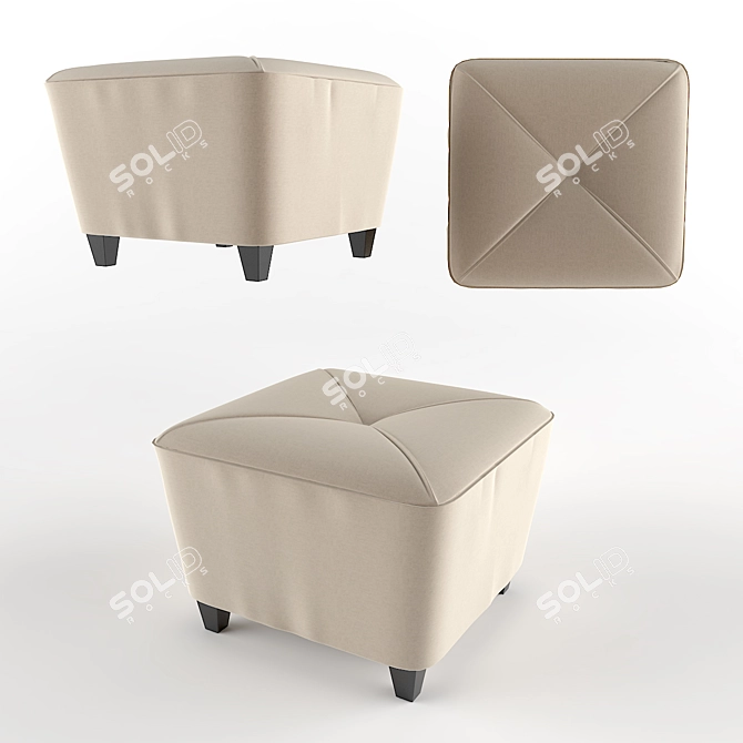 Cozy Fabric Pouf: Instant Comfort & Style 3D model image 1