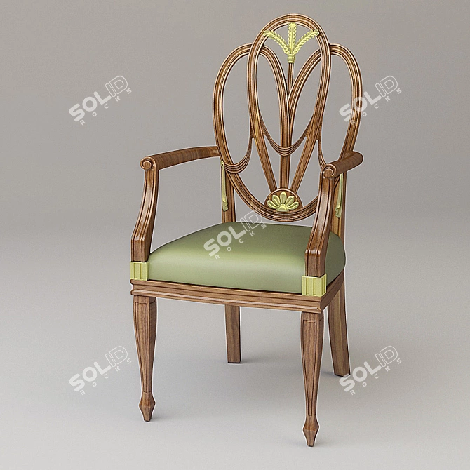 Luxury Silk Upholstered Dining Chair 3D model image 1