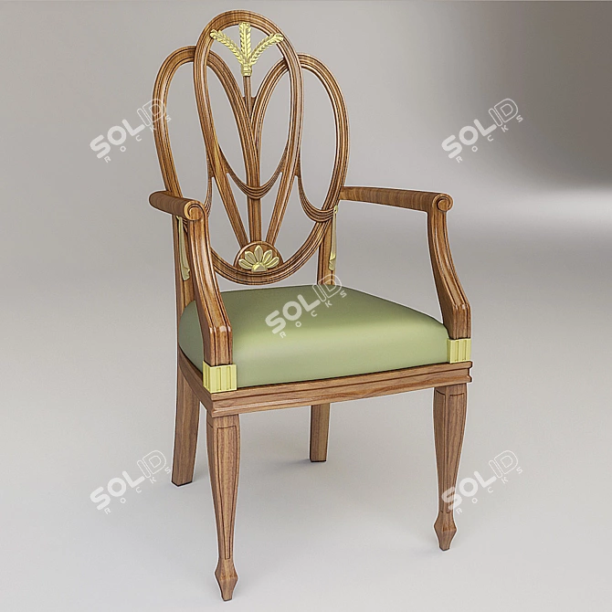 Luxury Silk Upholstered Dining Chair 3D model image 2