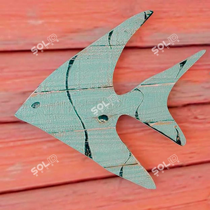 Nautical Wood Decor with Vintage Effect 3D model image 3