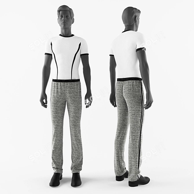 Sporty Mannequin: High-Quality Athletic Attire 3D model image 1