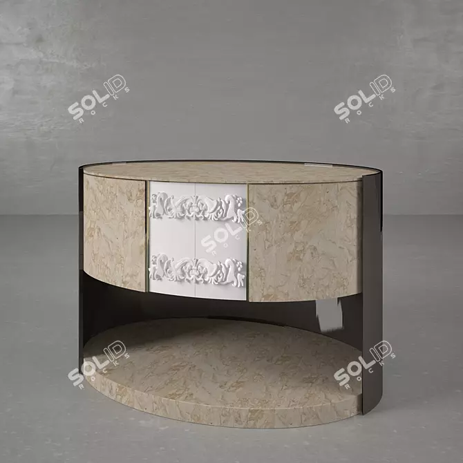 Luxury Marble Bedside Table: Turri Curbstone 3D model image 1