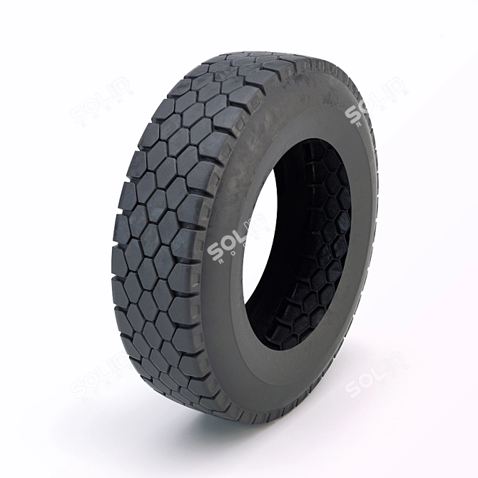 Heavy Duty Truck Tire 3D model image 1