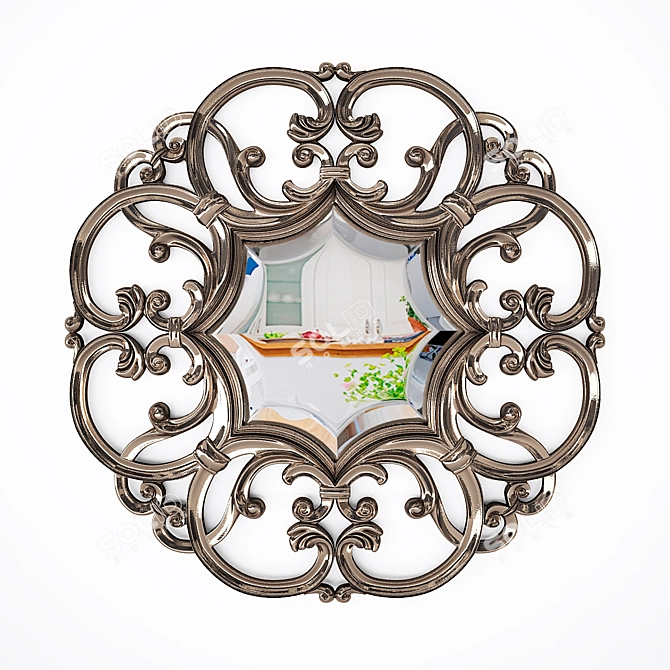 Elegant Iris Mirror by Bleu Provence 3D model image 1