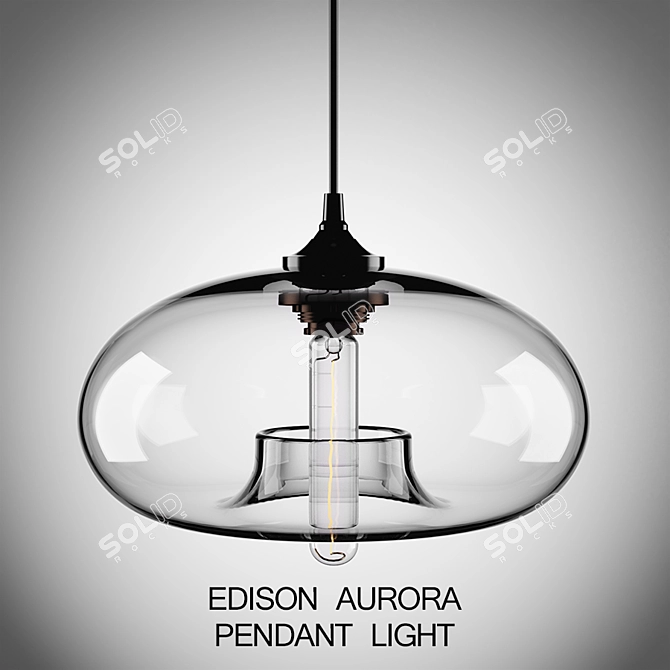 Glamorous Industrial Glass Pendant 3D model image 1