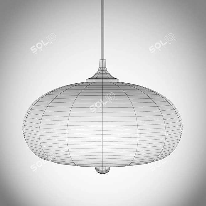 Glamorous Industrial Glass Pendant 3D model image 2