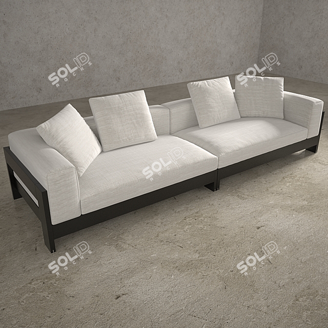 Minotti Alison Black Sofa: Elegant and Stylish 3D model image 1