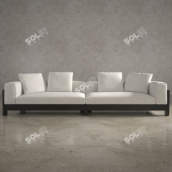 Minotti Alison Black Sofa: Elegant and Stylish 3D model image 2