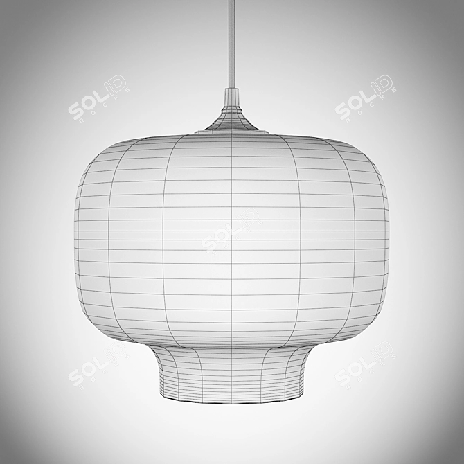 Glamorous Industrial Glass Pendant 3D model image 2