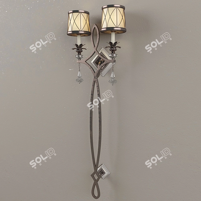 Elegant Aston Court Bronze Sconce 3D model image 1