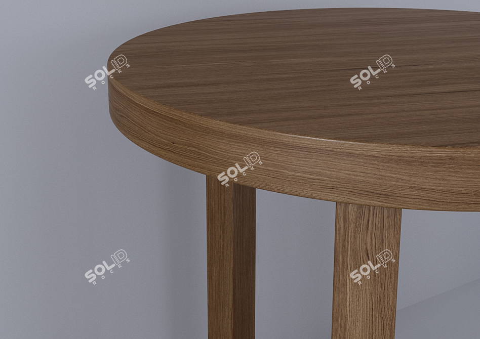 Title: Wooden Tripod Coffee Table 3D model image 2