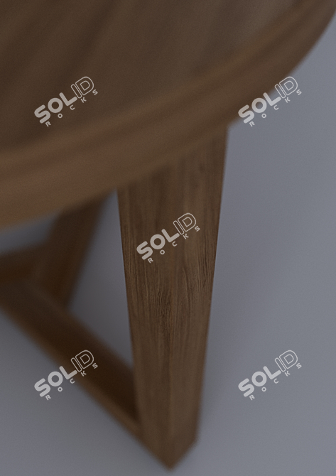 Title: Wooden Tripod Coffee Table 3D model image 3