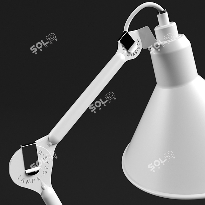 Title: Gras No.207 Oak Desk Lamp 3D model image 2