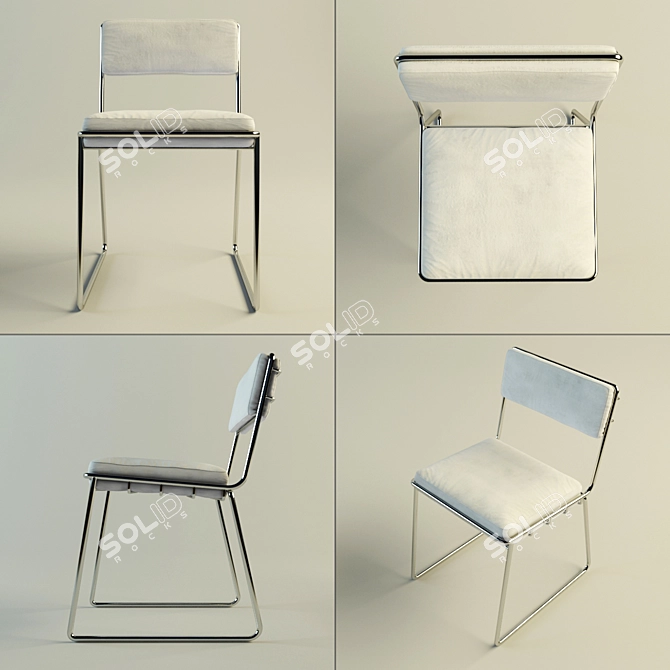 Modern Chrome Helen Chair by Fabio Bortolani 3D model image 2