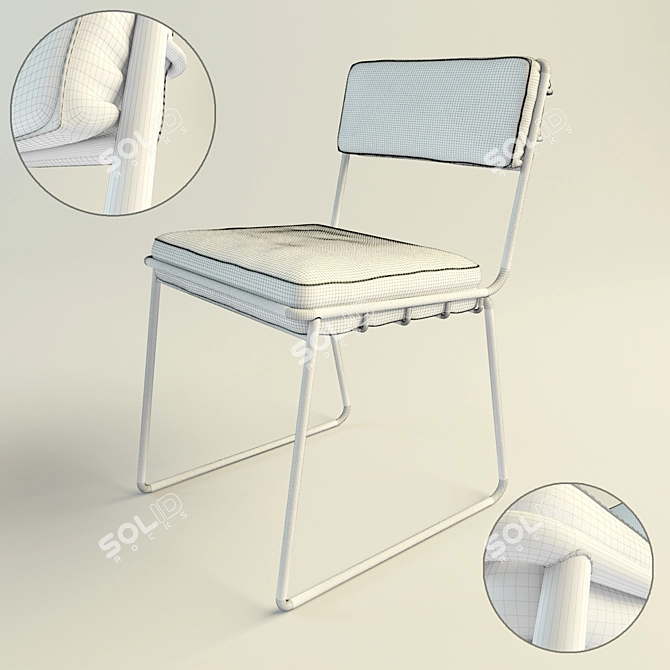 Modern Chrome Helen Chair by Fabio Bortolani 3D model image 3